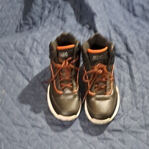 AND1 Black and Orange High-Top Sneakers